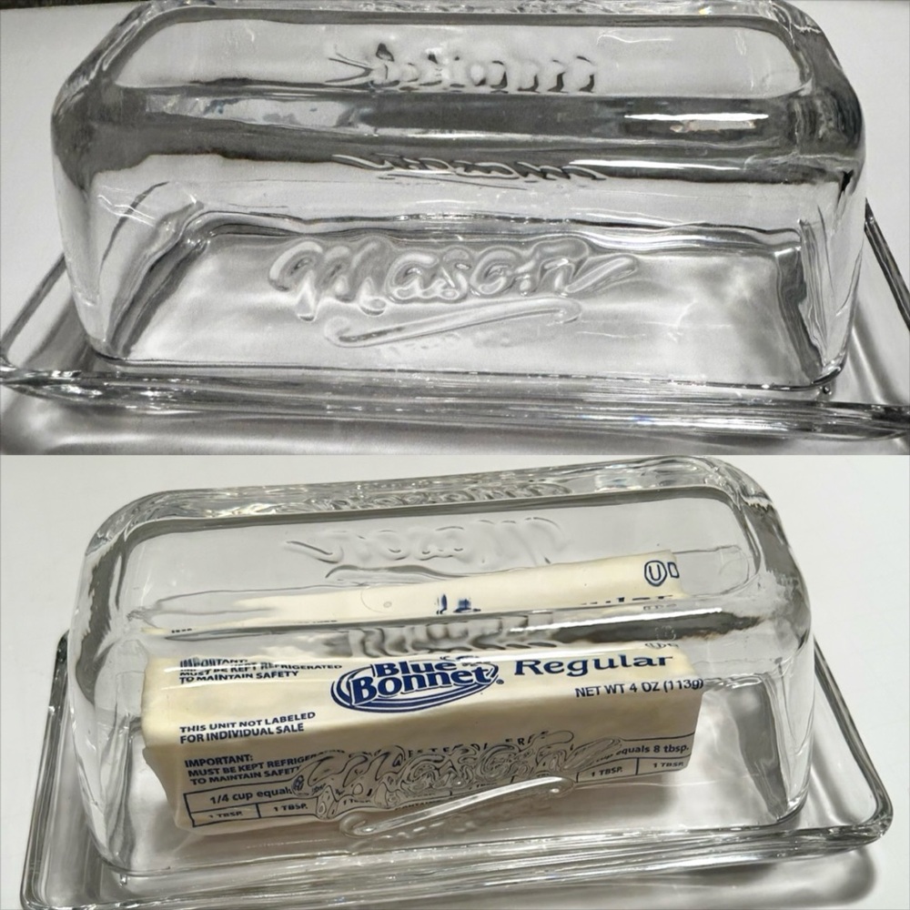 Mason Craft And More Clear Glass Rectangular Butter Dish